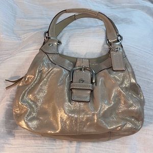 EUC Coach Soho Lynn medium metallic gold leather hobo shoulder bag